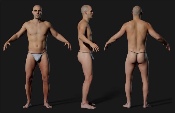 3DScan男性扫描人体06#角色动画标准网格体