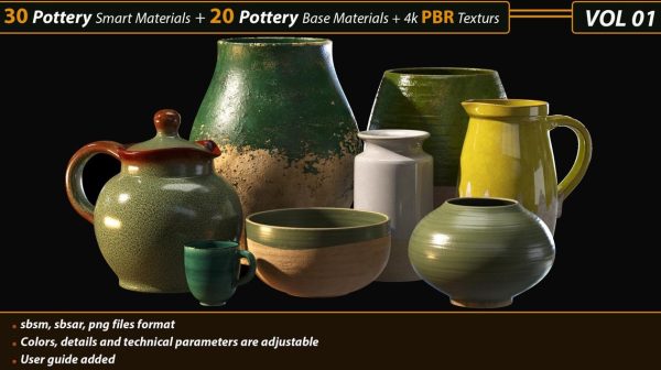 sp材质169-30种陶土陶瓷釉质智能材质球瓷器spsm