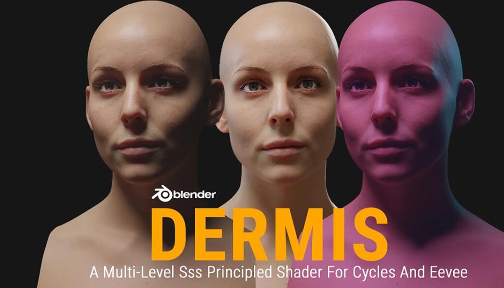 Blender材质01-Dermis Shader V1.1 真实皮肤着色器预设
