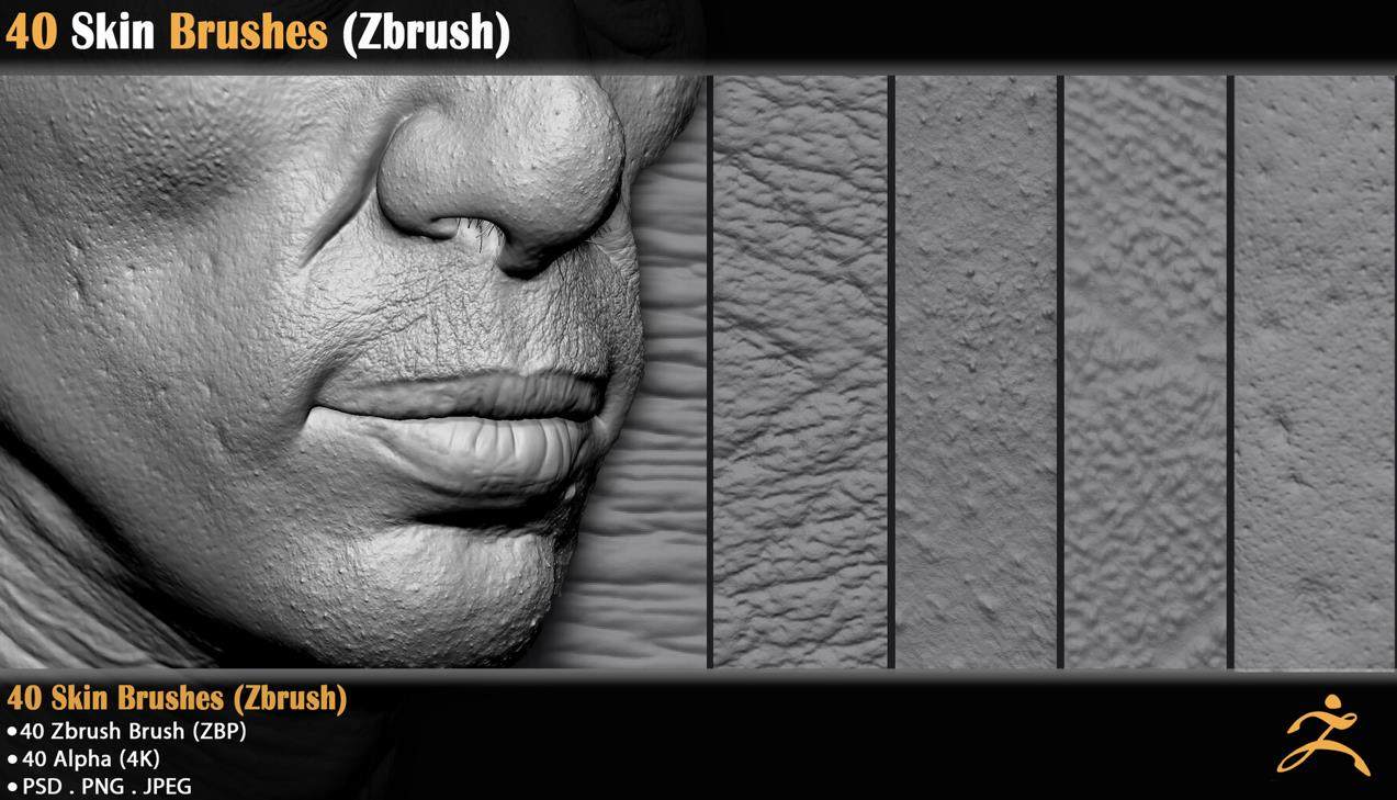 zbrush273人物脸部皮肤细节纹理皱纹粗糙毛孔雕刻笔刷