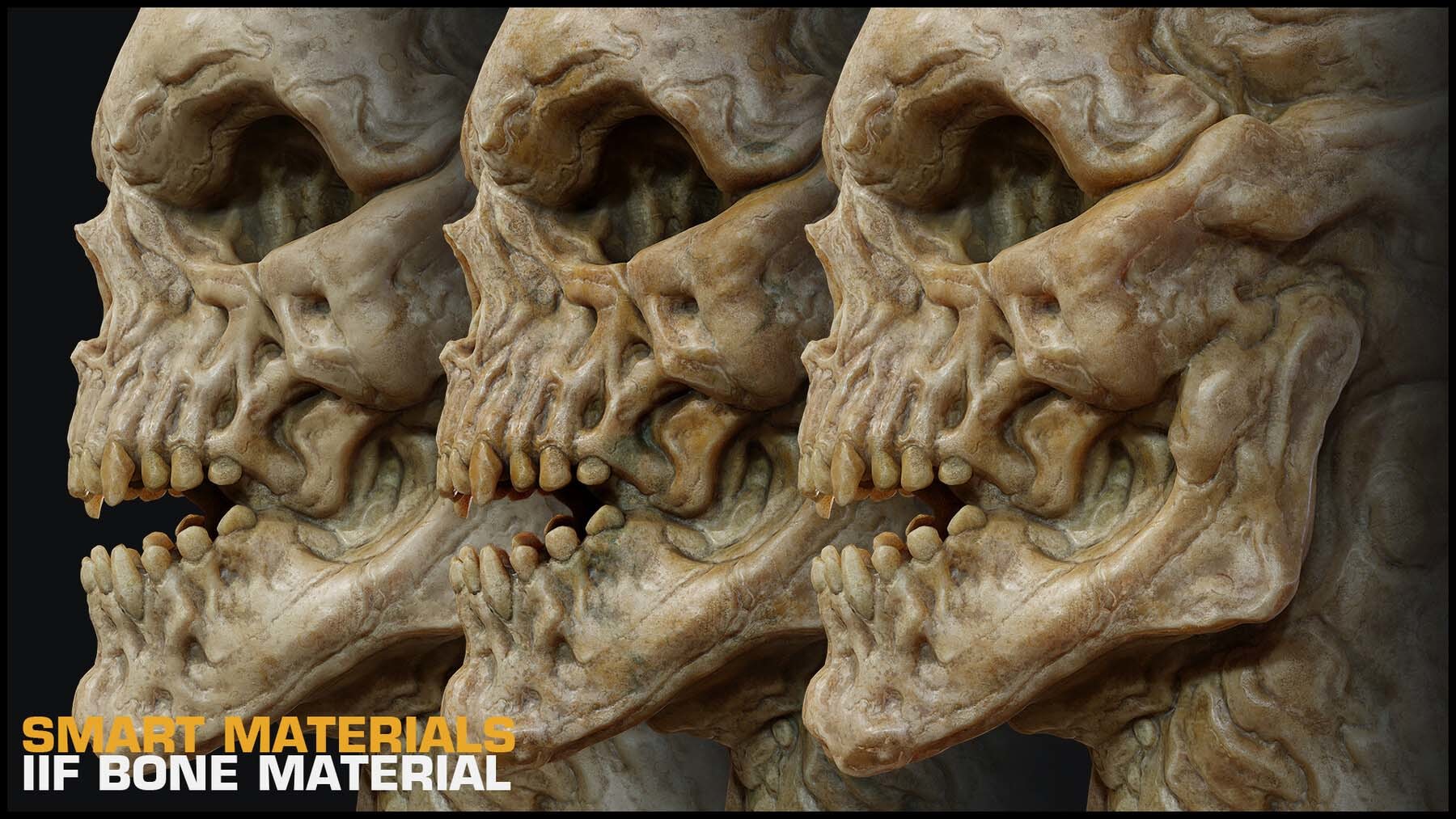 sp材质198骨头智能材质球&头骨骨骼spsm