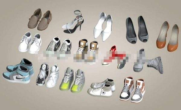 MD03运动鞋子皮鞋3D模型&c4d帆布鞋高跟鞋篮球鞋max