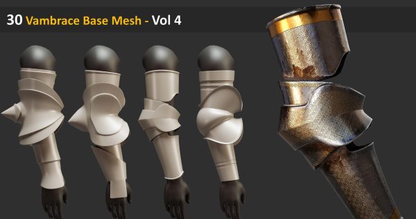 MAX手臂装甲护甲中世纪骑士战士盔甲装备模型OBJ