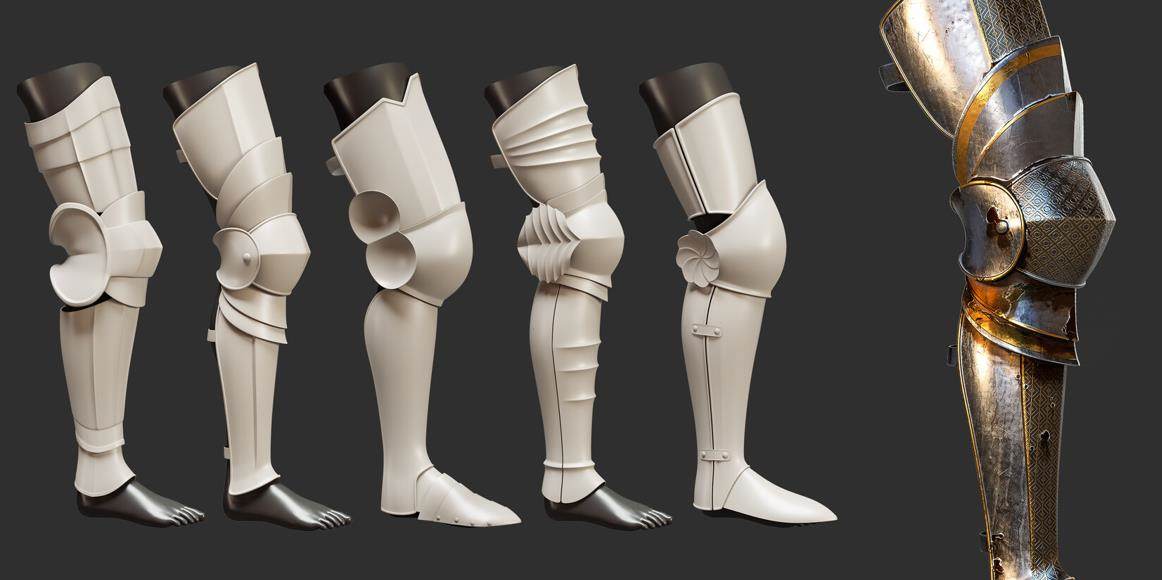 MAX武器腿甲3d模型&骑士盔甲衣服装备