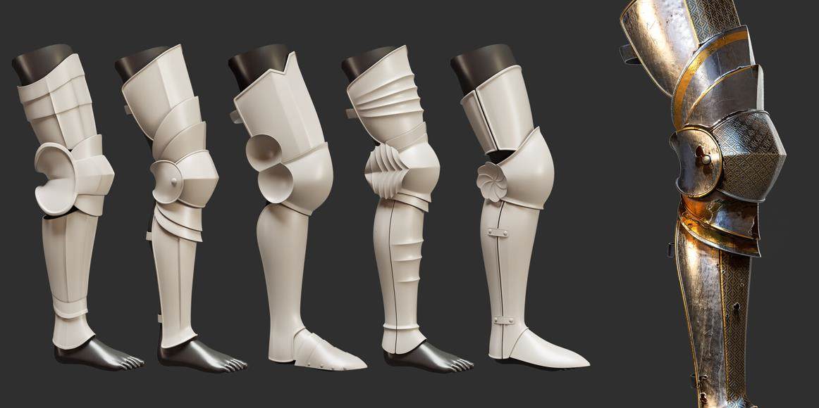 MAX武器腿甲3d模型&骑士盔甲衣服装备