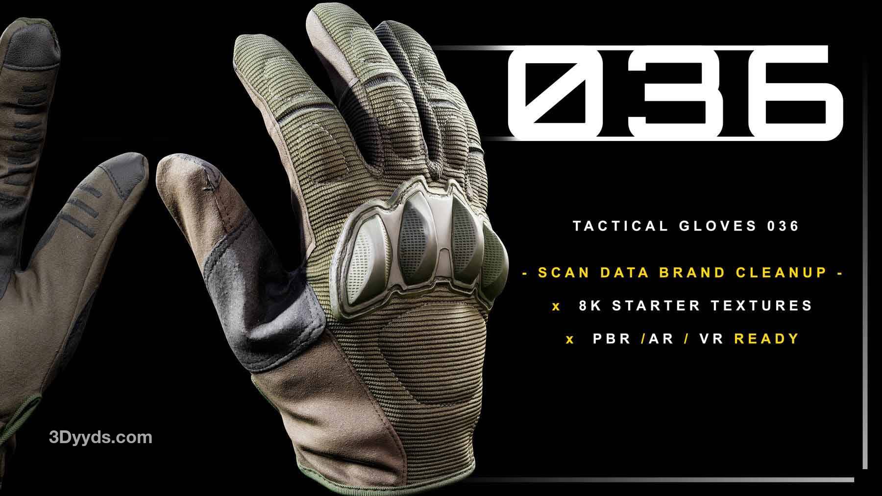 MAX摄影扫描手套3D模型maya超精细手套FBX-ZTL雕刻