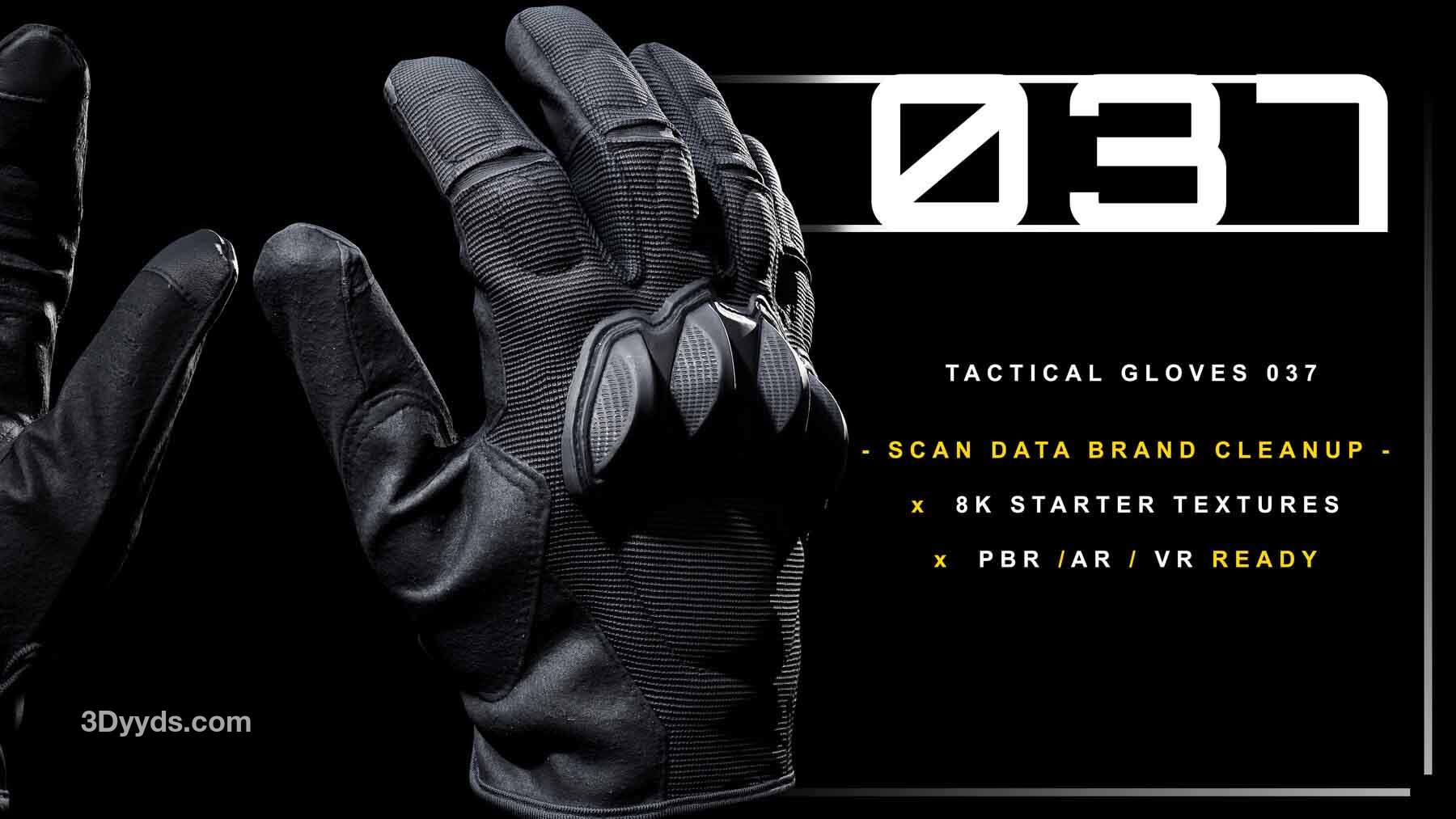 MAX摄影扫描手套3D模型maya写实高精度手套ZTL雕刻