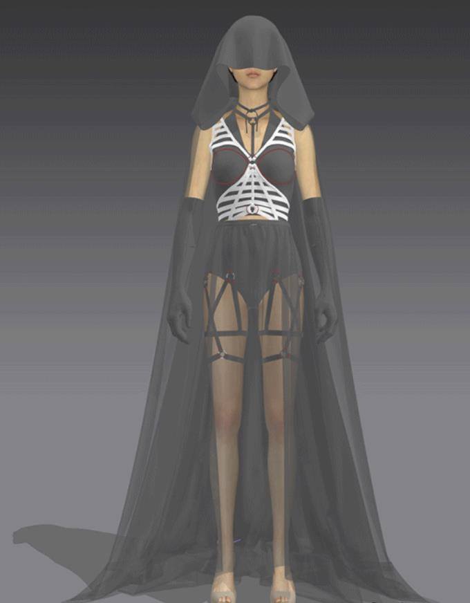 MD57哥特梦境薄纱连衣裙