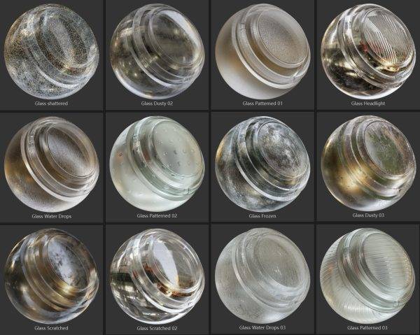 sp材质151透明玻璃智能材质球&光透半透明水晶