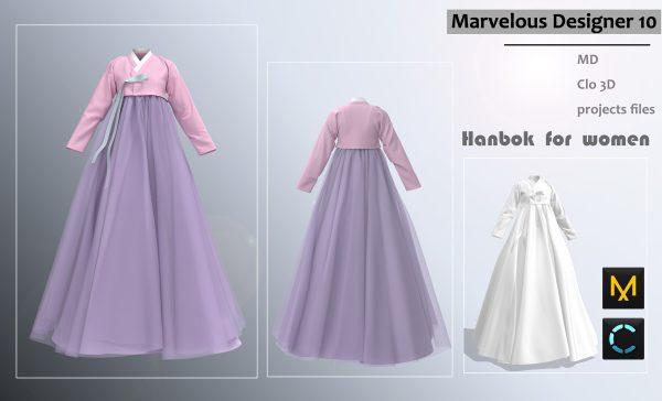 MD89女士韩服长裙