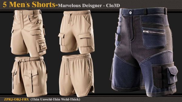 MD122男士工装裤短裤5件