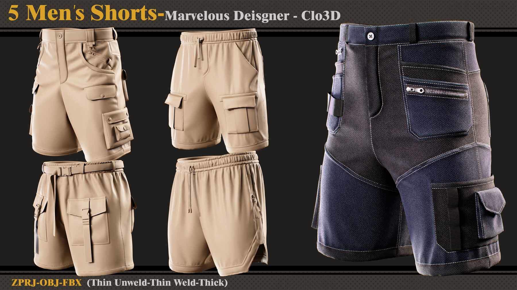 MD122男士工装裤短裤5件