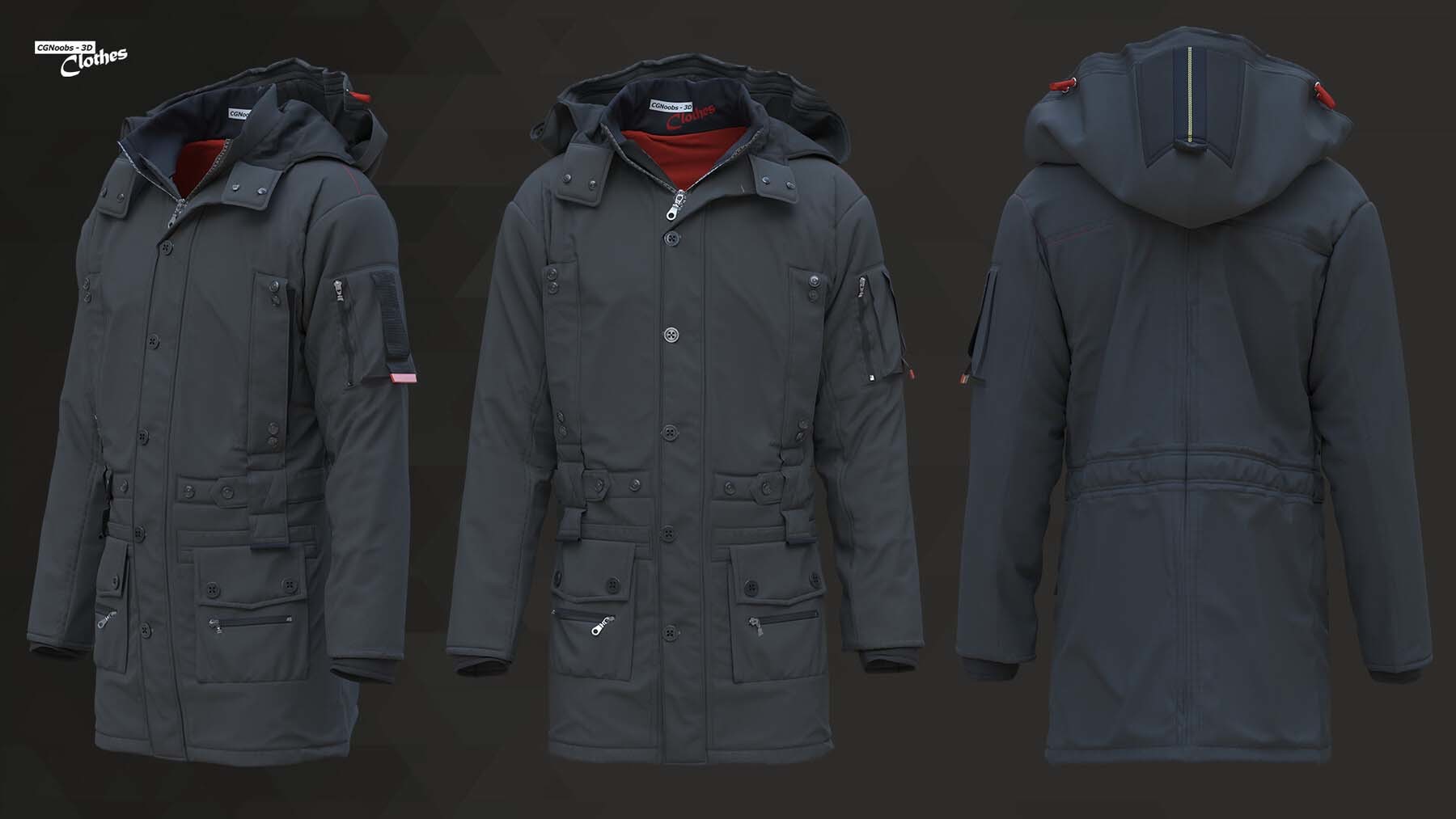 MD146男装长夹克连帽厚外套风衣