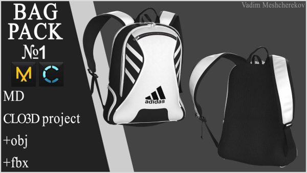 MD181时尚黑白双肩背包书包