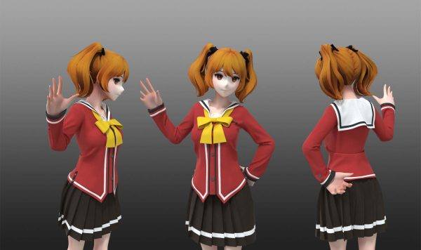 MD230可爱动漫女孩校服百褶裙短裙子套装