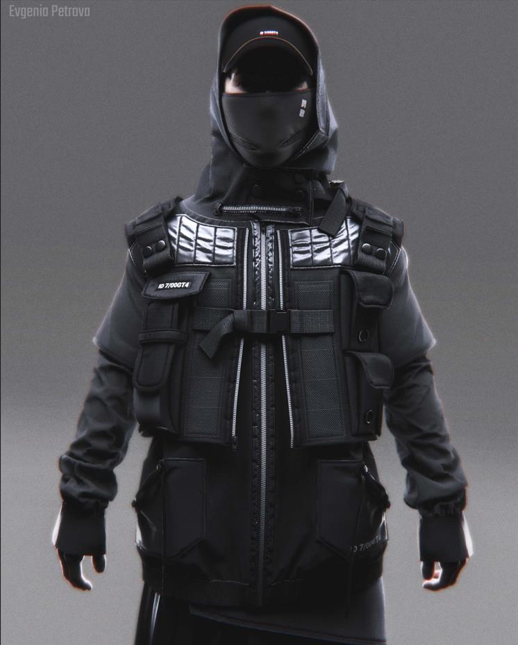 MD235时尚赛博工装风格服装男装衣服