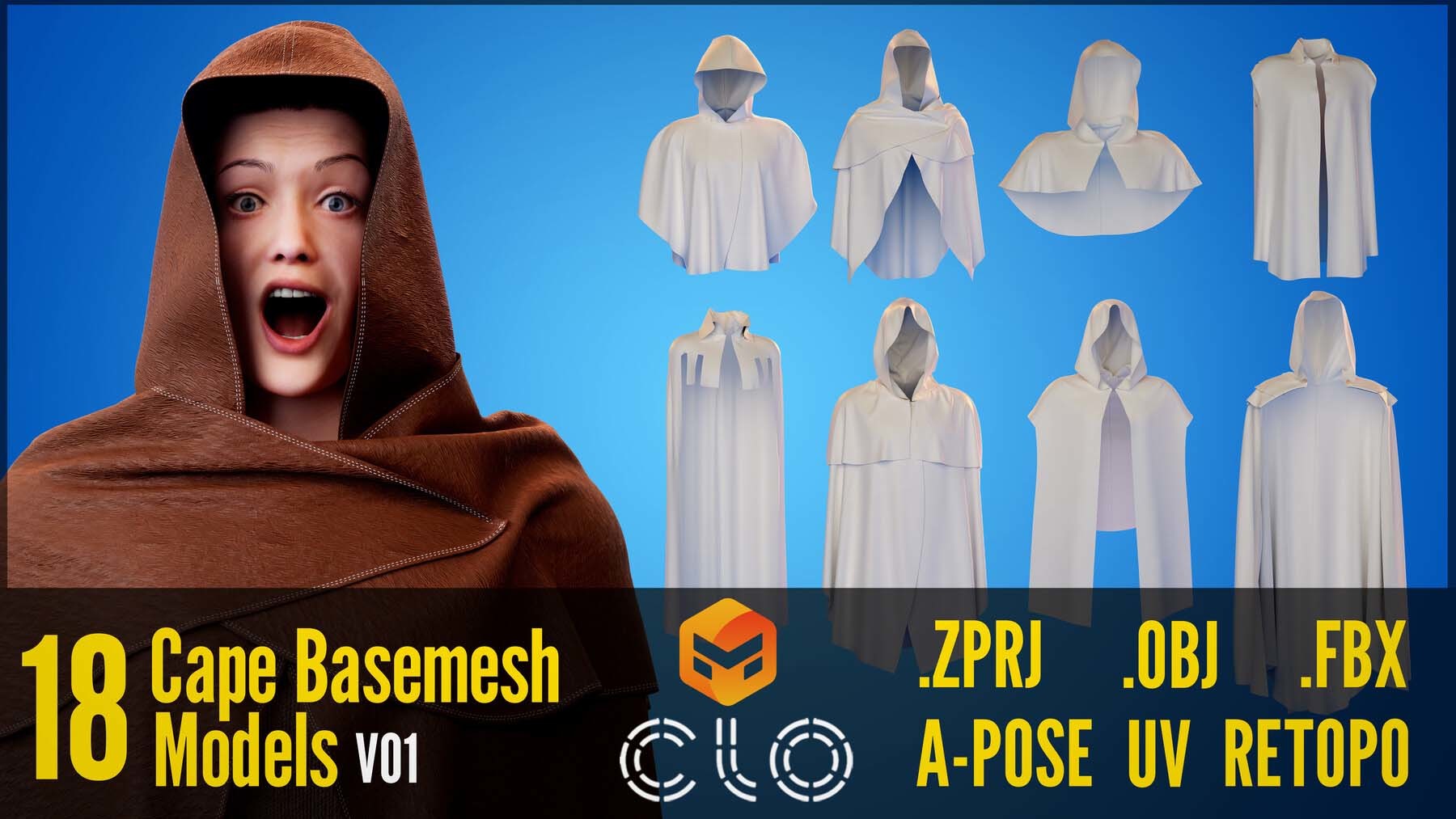 MD251披风魔法风格斗篷模型