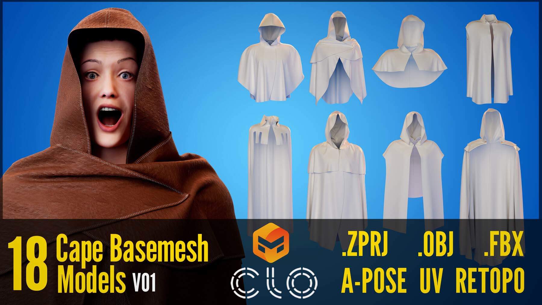 MD251披风魔法风格斗篷模型