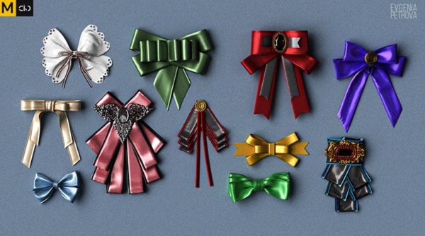 MD273-12个蝴蝶结领带结胸针装饰