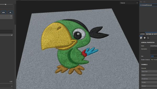 sp材质220刺绣布料针织缝纫图案生成器服装织物材质球