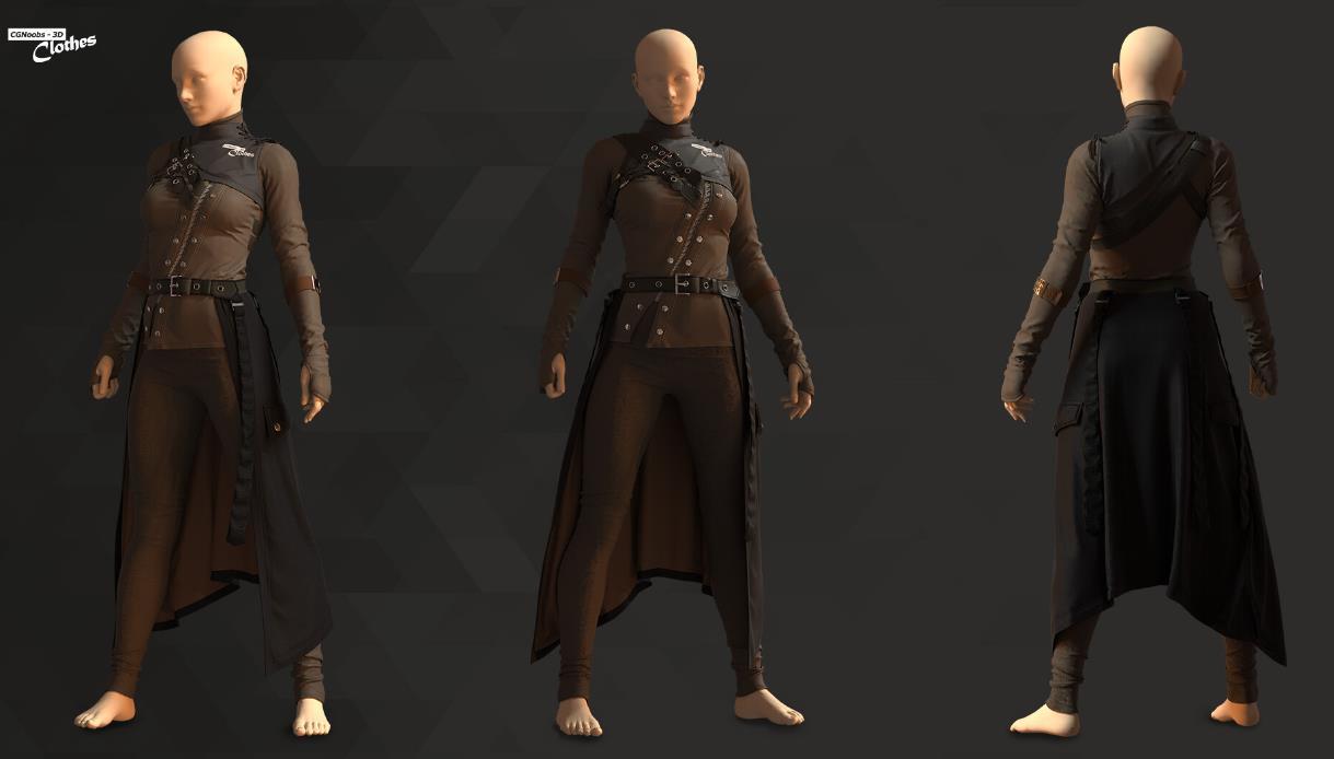 MD283中世纪风女刺客披风套装服装