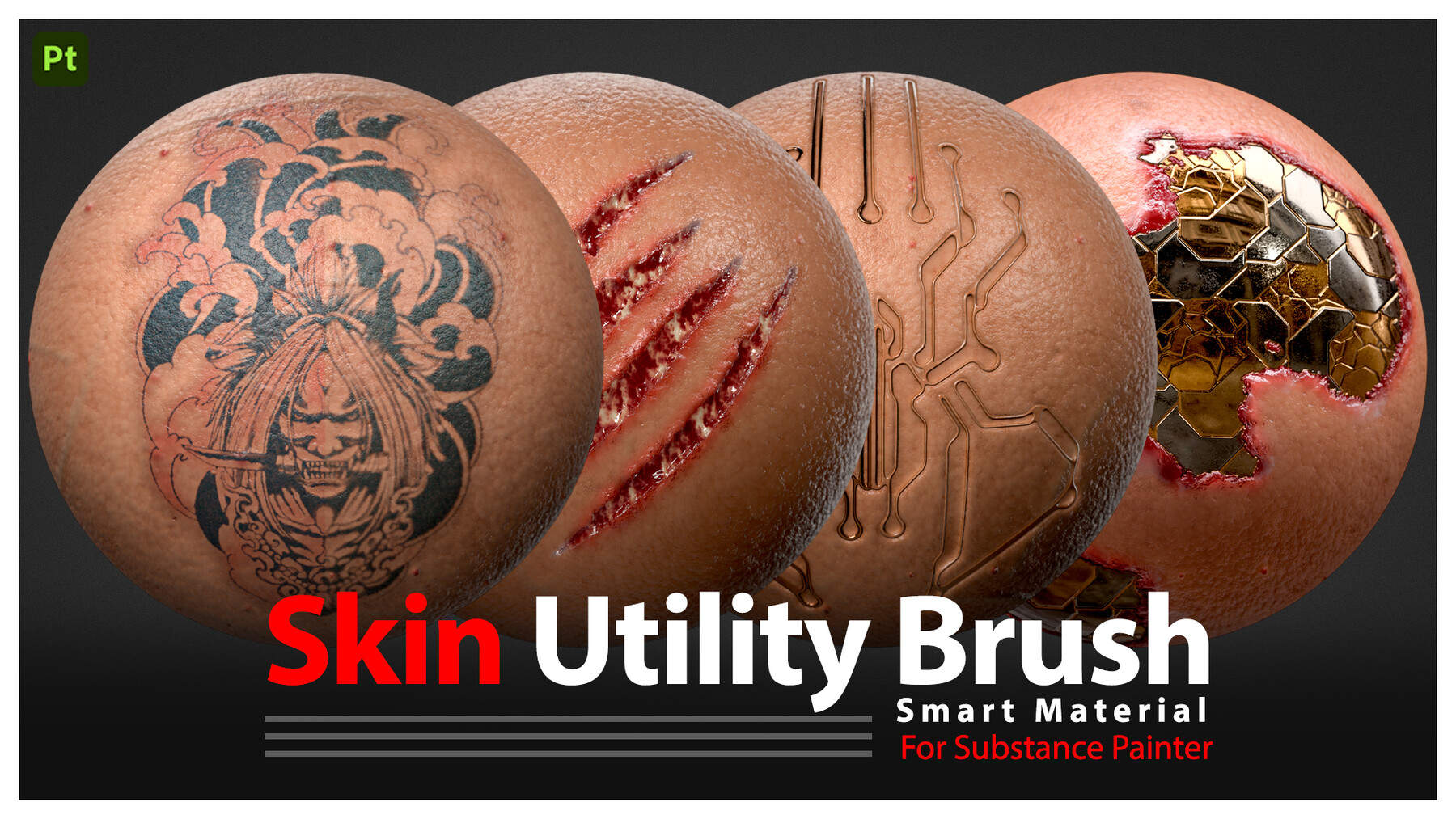 sp材质242纹身伤口疤痕疹子痘痘科幻赛博皮肤智能材质