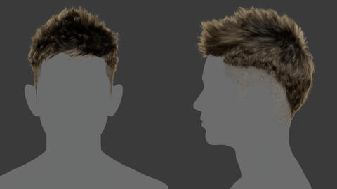 Xgen毛发03男士男生短发碎发头发模型