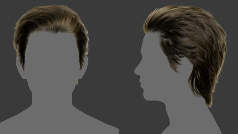 Xgen毛发04男性男生短发中长发狼尾头发模型