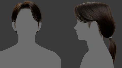 Xgen毛发12男性男人长发头发模型