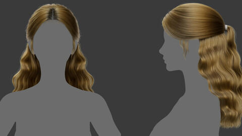 Xgen毛发15女人女士长发卷发头发模型