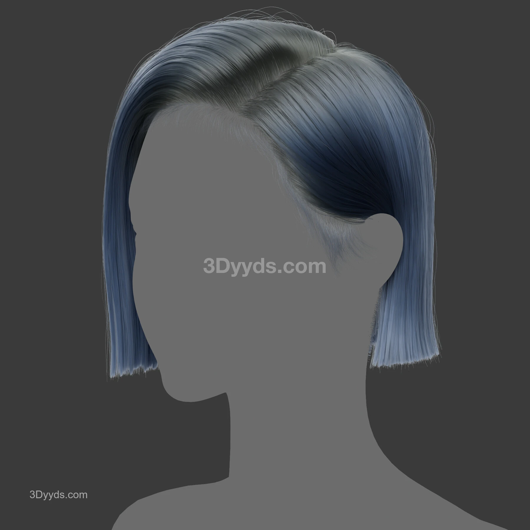 Xgen Shadow Xgen毛发17女人女生短发头发模型 - 3Dyyds