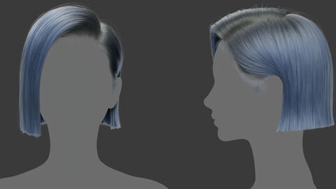 Xgen毛发17女人女生短发头发模型