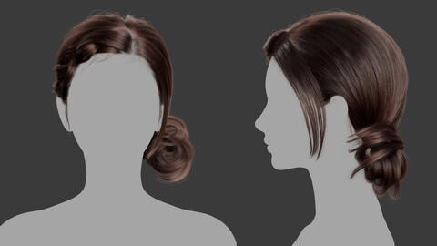 Xgen毛发34女人女性长发头发模型