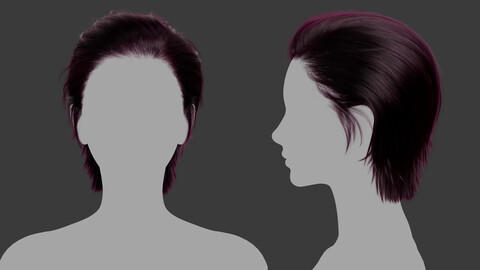 Xgen毛发41女人女生短发头发模型