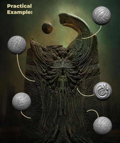 zbrush289异形生物怪物皮肤雕刻笔刷