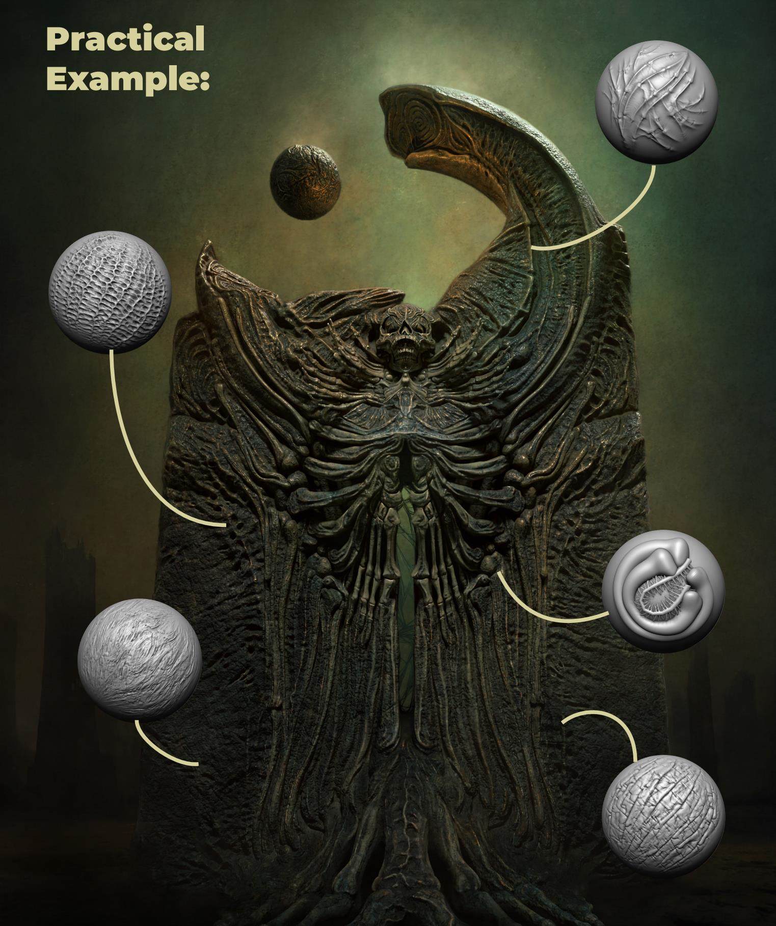 zbrush289异形生物怪物皮肤雕刻笔刷