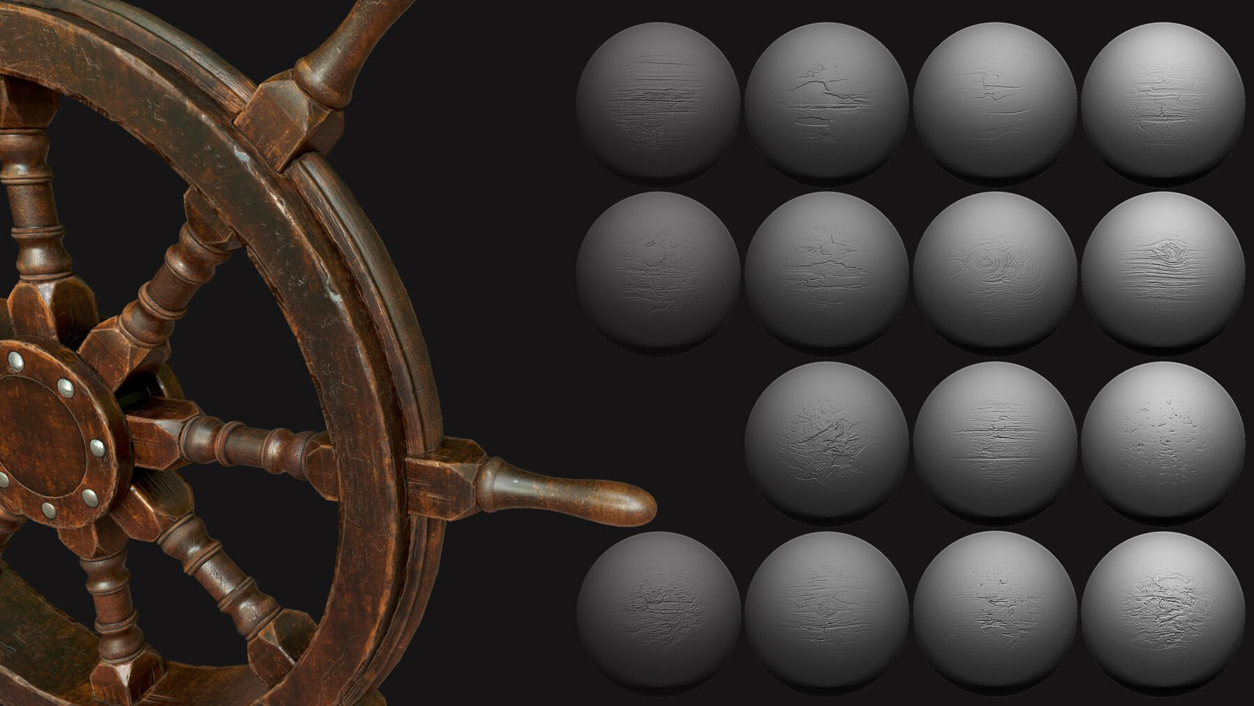 zbrush294树木头木纹纹理雕刻笔刷