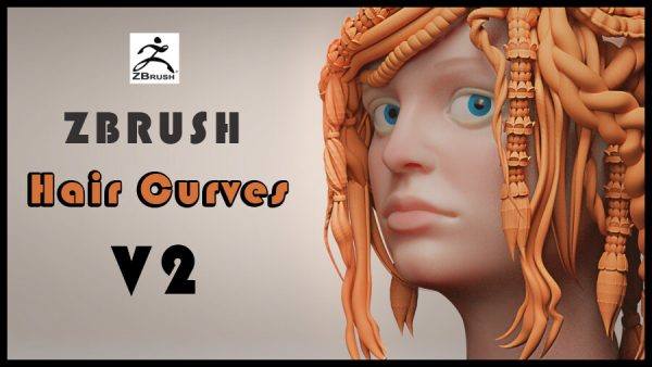 zbrush308-17款卡通风格化发束人物头发辫子卷发ZBP笔刷