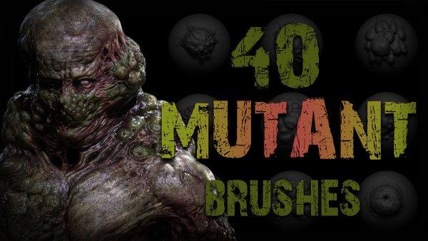 zbrush315-40款怪物怪兽僵尸脓包皮肤Alpha笔刷VDM