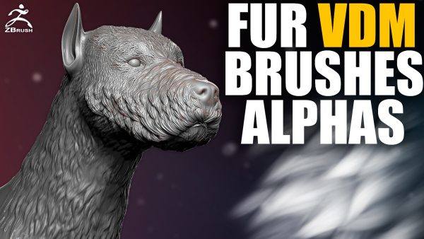 zbrush320-14款动物狗狼犬类生物毛皮细节VDM笔刷