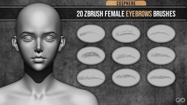 zbrush330女性角色眉毛人物美术建模zbp画笔VDM笔刷