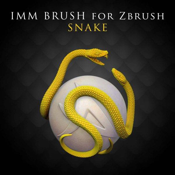 zbrush338蛇形蛇嘴头身体IMM雕刻笔刷zbp