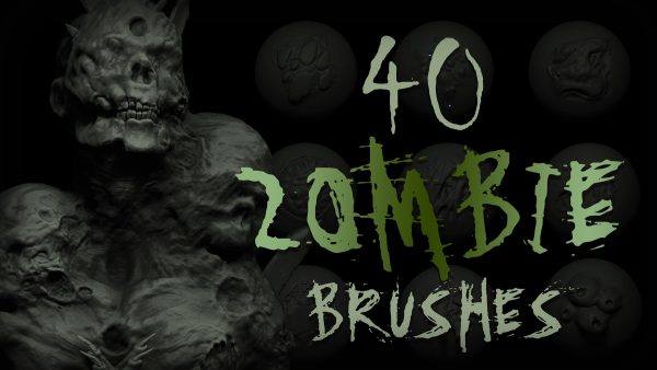 zbrush340科幻生物生化人皮肤僵尸伤口腐肉zbp笔刷