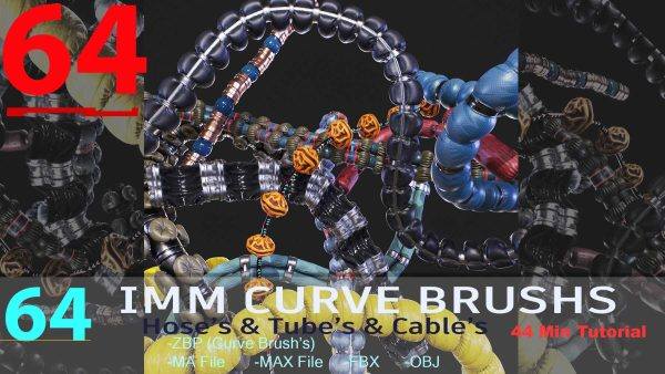 zbrush342电缆线路褶皱电线管道IMM笔刷