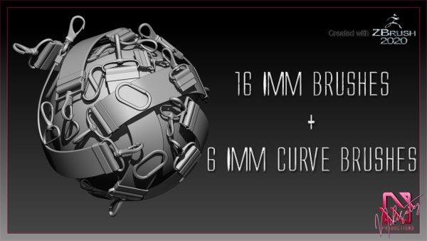 zbrush374-16组IMM卡扣笔刷+6组IMM曲线笔刷