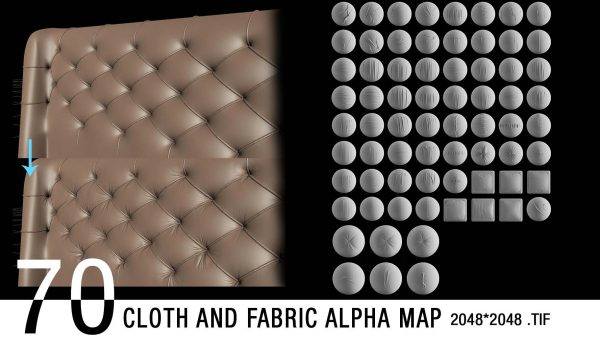zbrush389-70个布料织物折痕边缘褶皱Alpha贴图