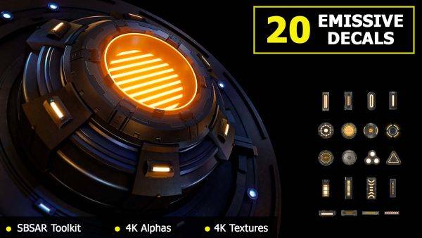 sp材质278-20款硬表面霓虹发光贴花材质png贴图视频