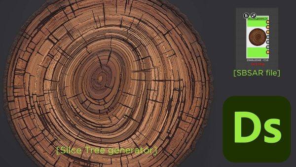 sp材质296木桩树桩横截面年轮材质木纹生成器