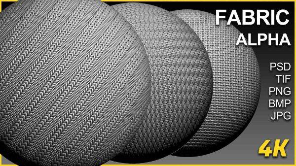 zbrush09-45张布料织物麻布棉针织毛衣编织布料Alpha贴图