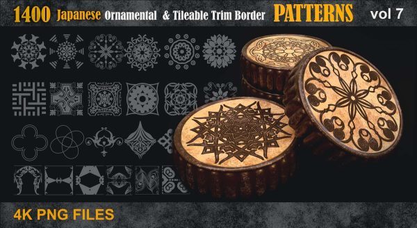 sp材质305-1400张无缝装饰花纹雕花Alpha贴图